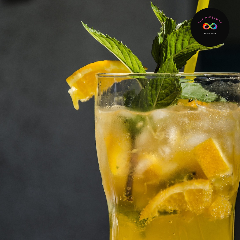 A modern twist on a classic The Act Up Sour Pride Pour cocktail in Phnom Penh