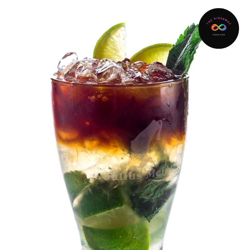 The Disco Inferno a legendary drink from The HideAway's Pride Pour series in Cambodia