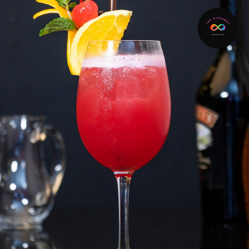 Visually striking The Gilbert Baker, a centrepiece of The HideAway's cocktail menu in Cambodia