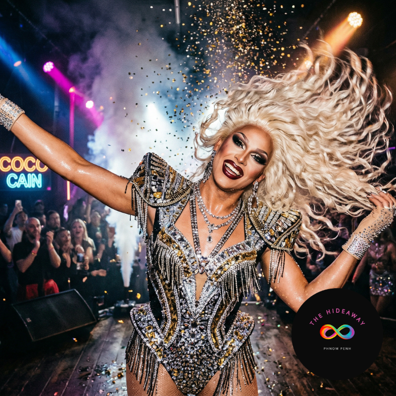 Cabaret audience enjoying a flamboyant live show in Phnom Penh