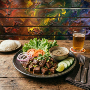 beef stew with a beer