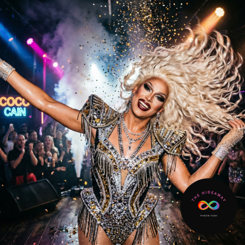 Cabaret audience enjoying a flamboyant live show in Phnom Penh